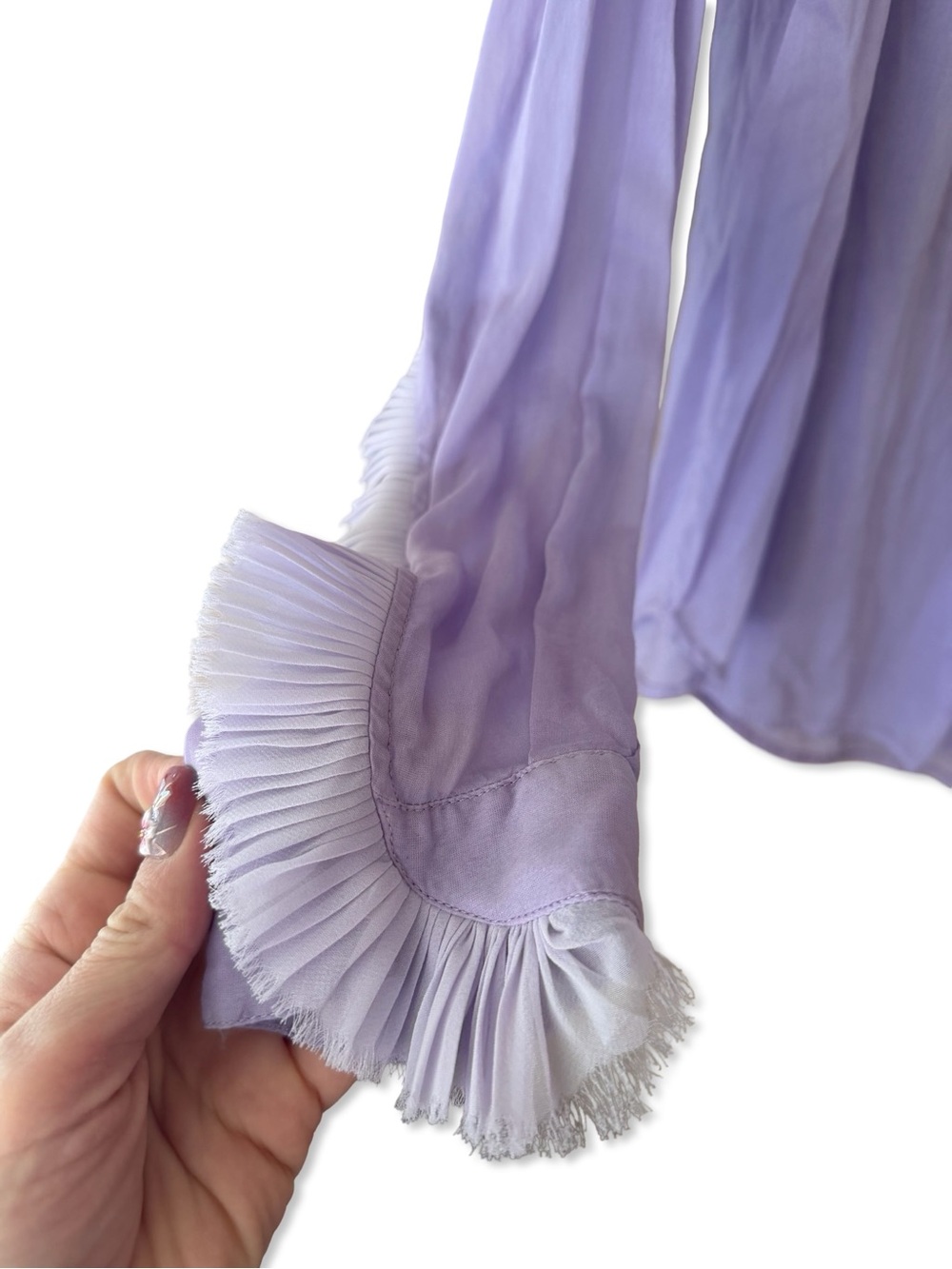 Forte Forte front panel shirt lilac Lavender Ruffle Blouse top $445 sz II 6 - Picture 5 of 14